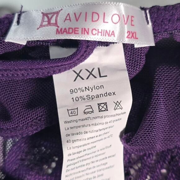 NWT AvidLove Lace Bra + Panty Sets XXL Lot of 3 Purple Red Green - Picture 8 of 12